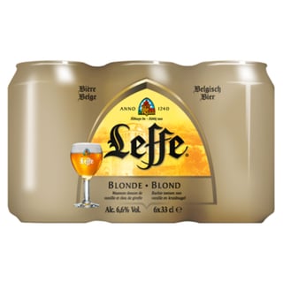 Leffe Blond Belgisch Abdijbier Blikken 6 X 33 Cl