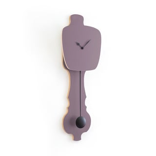 Kies Zelf Je Wand Kloq - Lavendel Grijs - Kloq Maat: L - Kloq Slinger/wijzer Kleur: Diep Zwart