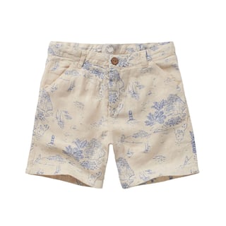 Sproet & Sprout Woven Chino Short Cinque Terre Print Off White