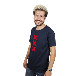 XXX Amsterdam T-Shirt - Navy (Red Suede)