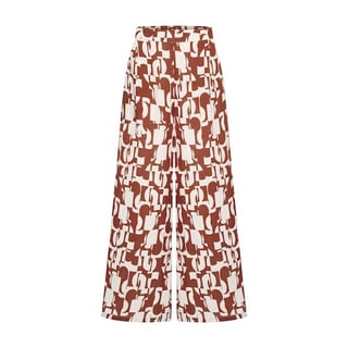 ZILCH Pants Wide Abstract Pecan