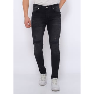 Gescheurde Jeans Heren Slim Fit -DC-049- Zwart