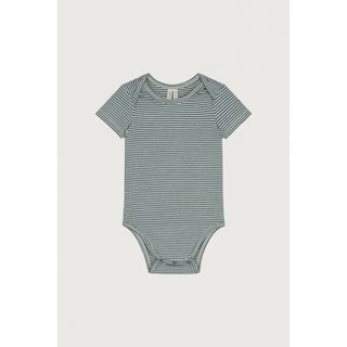 Gray Label Baby Shortsleeve Onesie Blue Grey - Cream