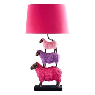 Tafel Lamp Schapen Roze Multicolor 35x67cm Set Met Kap