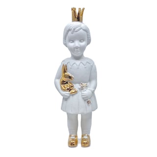 Mini Pupke Wit Gouden Kroontje 14cm - Gewicht : 14cm