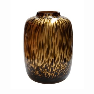 Vaas Cheetah Panter Zwart-Goud Glas 21x29cm