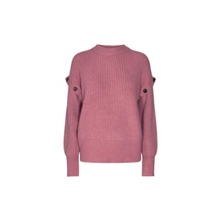 Co'Couture Rowie Button Knit - Pink