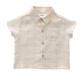 Button Down Shirt - Gardenia/Checks - Wit - 104-110