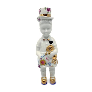 Kleine Jongen Hoge Hoed Bloemen H17cm