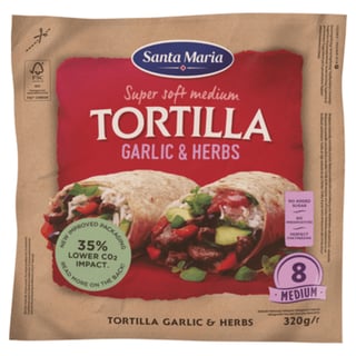 Santa Maria Tortilla Wrap Garlic + Herbs 8st