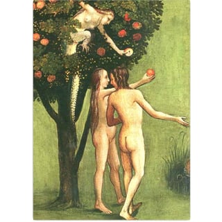 Postkaart - Hieronymus Bosch - Het Laatste Oordeel - Adam en Eva (Detail)