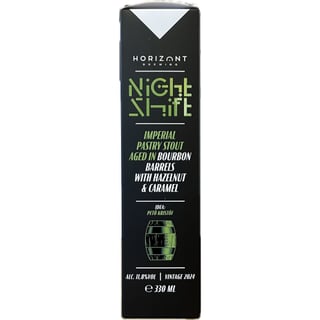 Horizont Brewing Night Shift Vintage 2024 Imperial Stout Aged in Bourbon Barrels With Hazelnut & Caramel 330ml