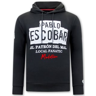 Hoodie Heren Print - Pablo Escobar - Zwart