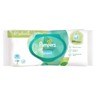 Pampers Harmonie Aqua Plastic Free Baby Wipes