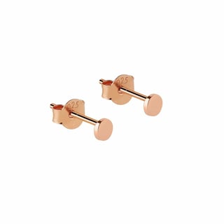 Gold Mini Stud Earrings 3 MM - Sterling Silver / Rose Plated