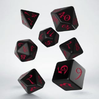 Dice Poly Classic Runic Black/Red