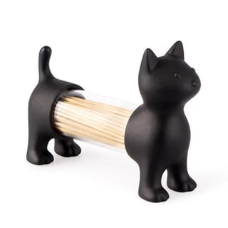 Balvi Tandenstokerhouder Kat - Zwart