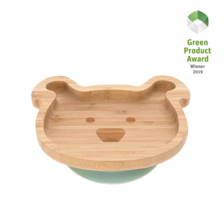 LÄSSIG Kids Plate Bamboowood with Suction Pad 
