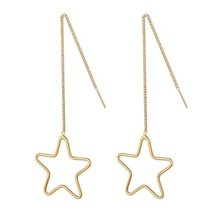 Gold Plated Hanging Stars Earrings
