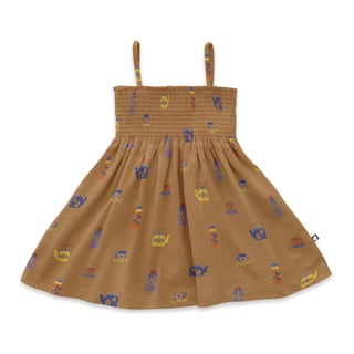 Smocked Dress - Doe/Tea - Bruin - 92-98