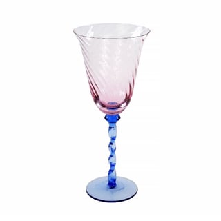 Wijnglas Swirl Roze Blauw Glas 10x23cm