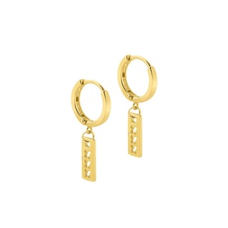 Three Crosses Amsterdam Gold Plated Hoops