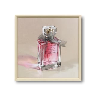 Schilderij Parfum Fles Vierkant Met 3-D Strik 40x40cm Ingelijst