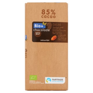 Bio+ Chocoladereep Puur 85% Fairtrade