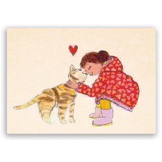 Kaart Kat Met Hartje