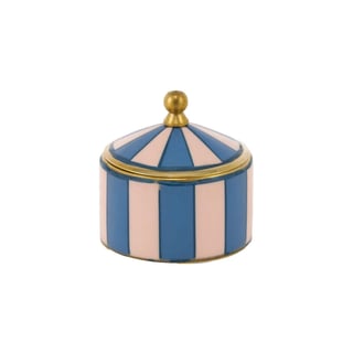 Doosje Baily Circus Blauw Roze Gestreept 5x5cm