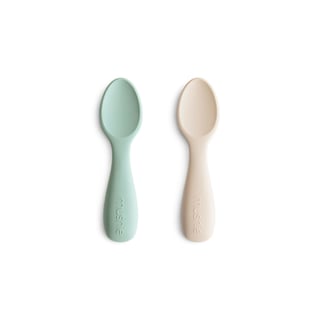 Mushie Starter Spoons - Cambridge Blue / Shifting Sand
