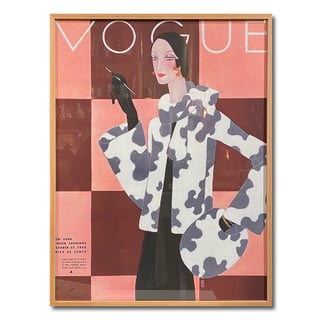 Poster Vogue Lady in Fur Multicolor 62x82cm Ingelijst