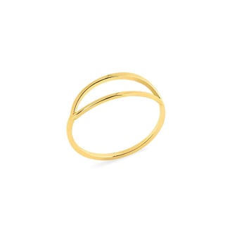 Gold Plated Oval Ring - Size 8 / Gold Plated Silver