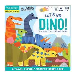 Mudpuppy Magnetic Board Game Let's Go, Dinos!