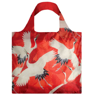 Loqi Tote Museum Collection - White and Red Cranes