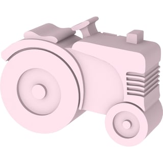 Broodtrommel Tractor - Lichtroze (2 Compartimenten)