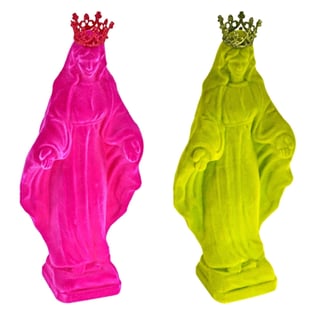 Beeld Madonna Met Kroon Flock 23x52cm in 2 Kleuren