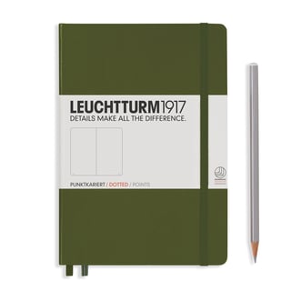 Leuchtturm medium dotted notebook (A5) hardcover - 14.5 x 21cm / army
