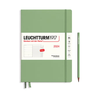 Leuchtturm 2024 diary hardcover composition b5 week - sage