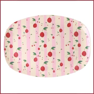 Rice Rice Melamine Rectangular Plate Met Cherry Print