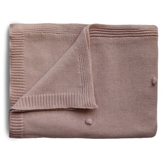 Mushie Knitted Blanket Textured Dots Blush