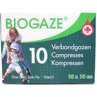 Biogaze Verbandgazen 10x10cm 10 St