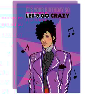 Wenskaart - Prince - It's Your Birthday so Let's Go Crazy!