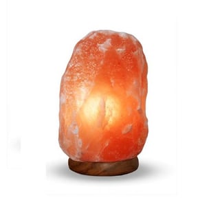 Himalaya Zout Lamp Houten Voet - 19 Cm Hoog - Oranje