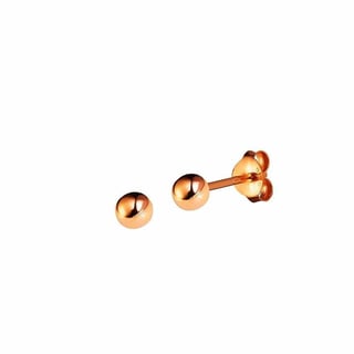 Matte Rose Gold Plated Classic Stud Earrings 3 MM - Sterling Silver / Rose Plated