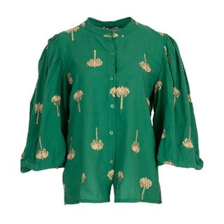 Palm blouse - cotton green