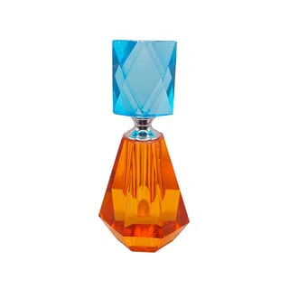 Parfumfles Votief Aqua-Oranje Kristal Glas 7x14cm
