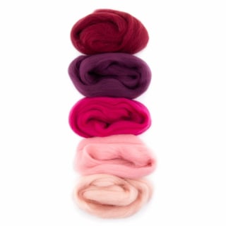 Europese Merino Lontwol Kleurset 3 Dark Red/Pink