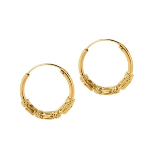 Gold Plated Bali Hoop Earrings Bangli - Sterling Silver / Gold Plated