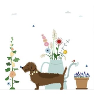 Wenskaarten - Frits - Wenskaart - Frits: Tussen De bloemen..